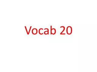 Vocab 20