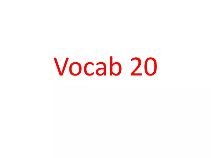 vocab 20
