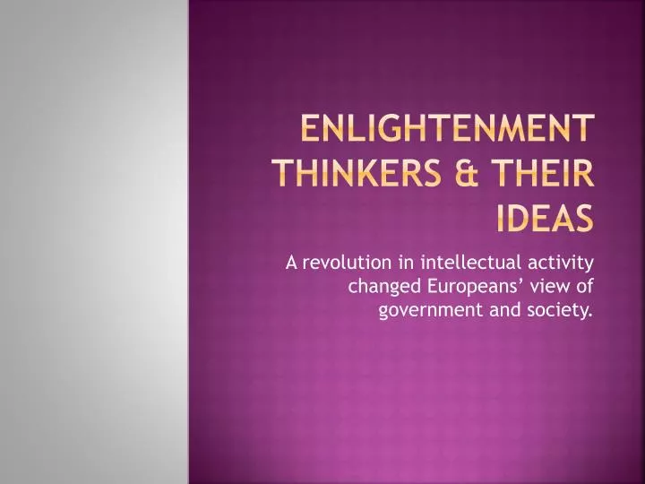 enlightenment thinkers their ideas