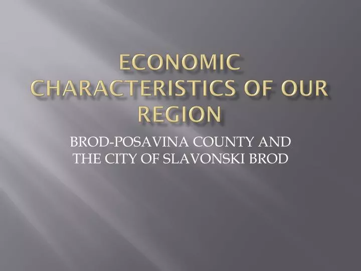 economic characteristics of our region
