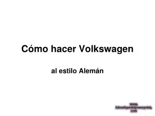 c mo hacer volkswagen