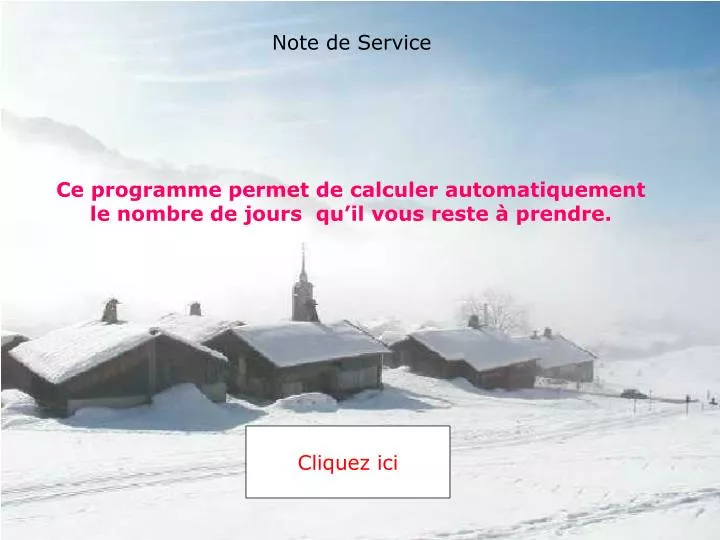 ce programme permet de calculer automatiquement le nombre de jours qu il vous reste prendre