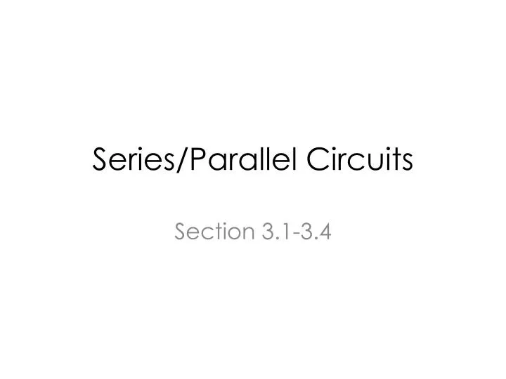 series parallel circuits