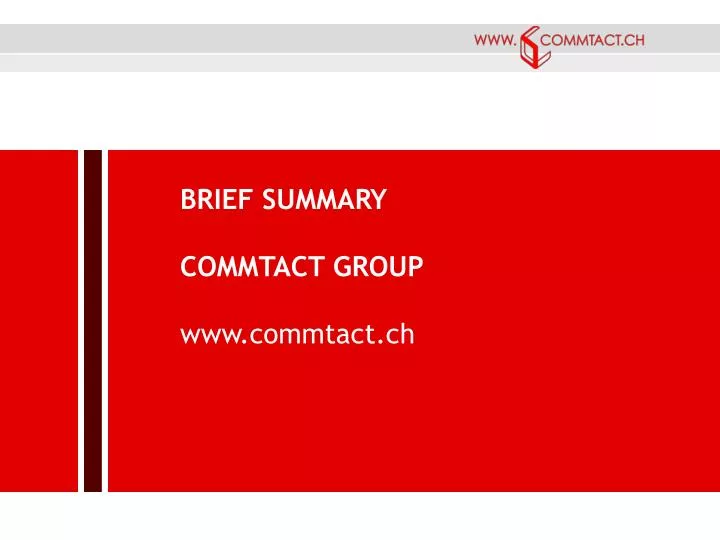 brief summary commtact group www commtact ch