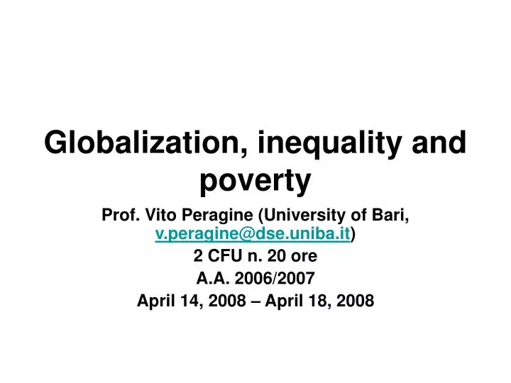 globalization inequality and poverty