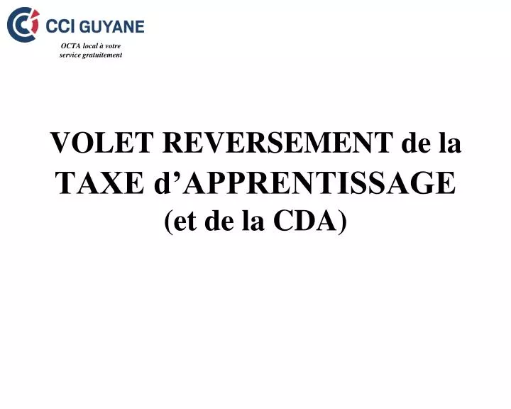 volet reversement de la taxe d apprentissage et de la cda