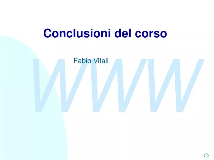 conclusioni del corso