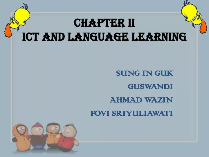 chapter ii ict and language learning
