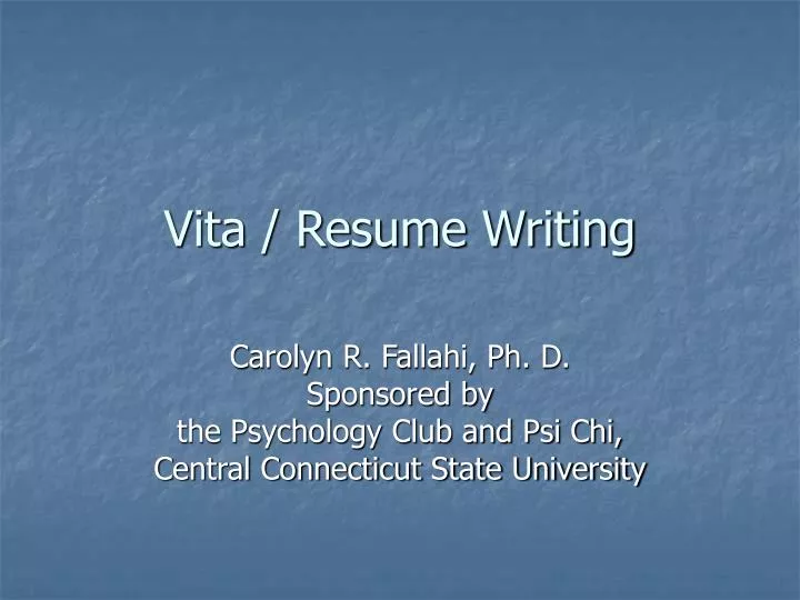 vita resume writing