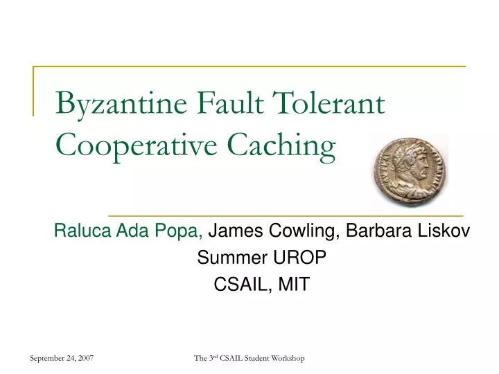 byzantine fault tolerant cooperative caching