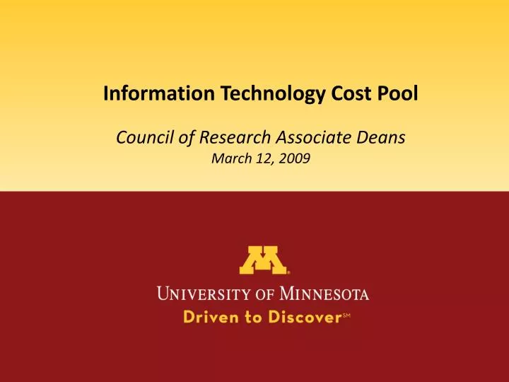 information technology cost pool council of research associate deans march 12 2009