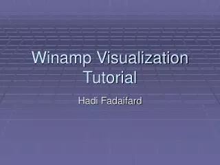 Winamp Visualization Tutorial