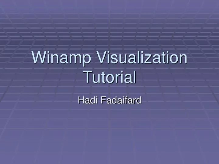 winamp visualization tutorial
