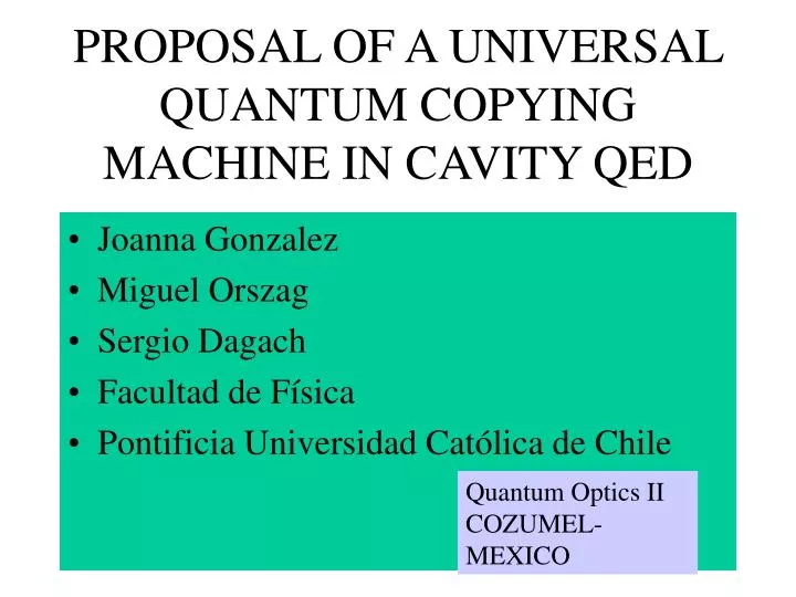 proposal of a universal quantum copying machine in cavity qed