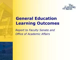 General Education Learning Outcomes