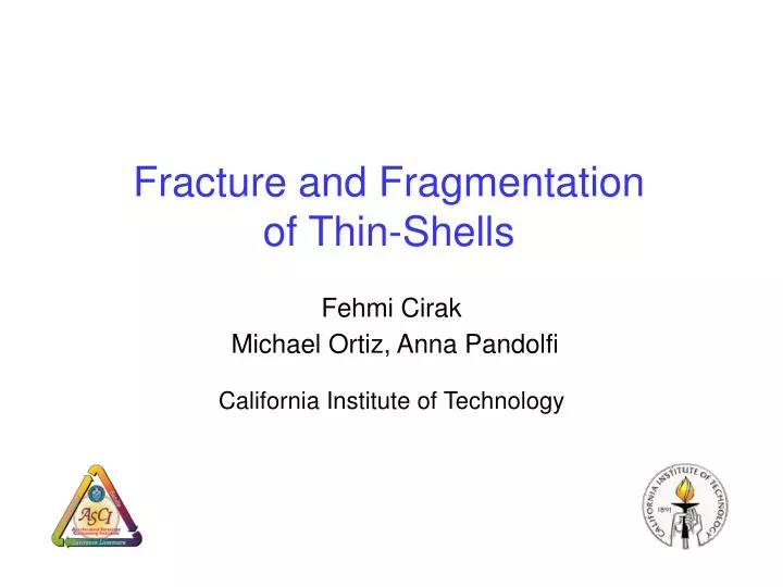 fracture and fragmentation of thin shells