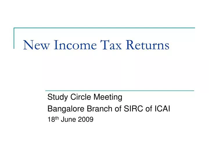 new income tax returns