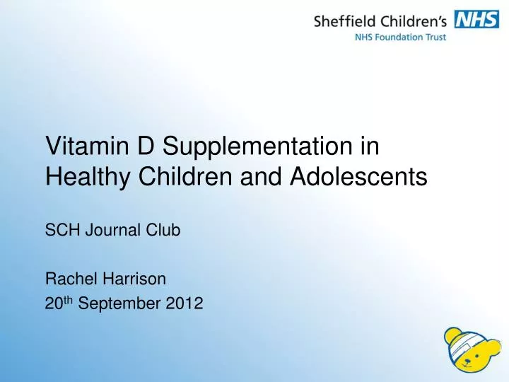 vitamin d supplementation in healthy children and adolescents