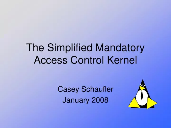 the simplified mandatory access control kernel
