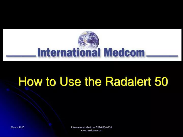 how to use the radalert 50