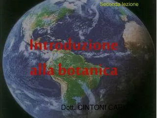 introduzione alla botanica