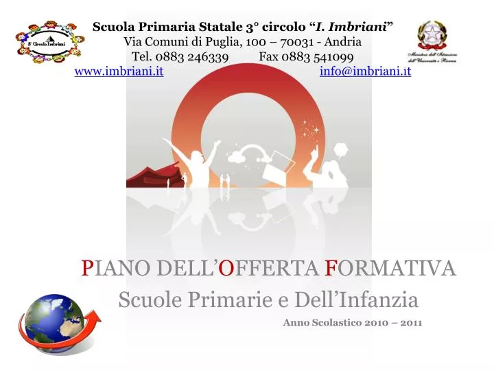 p iano dell o fferta f ormativa scuole primarie e dell infanzia