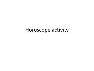 Horoscope activity