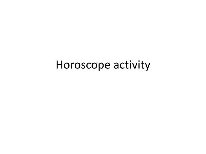 horoscope activity