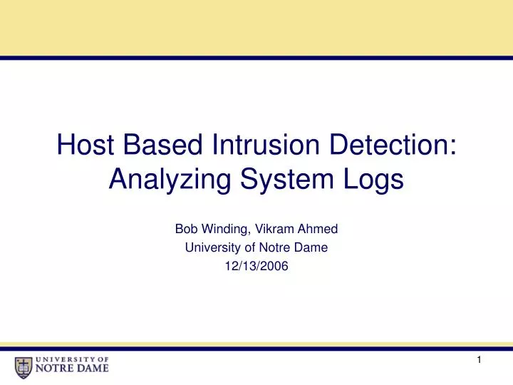 host based intrusion detection analyzing system logs