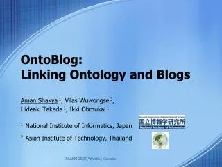 OntoBlog: Linking Ontology and Blogs