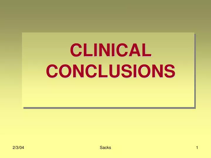 clinical conclusions