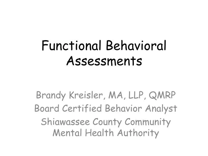 functional behavioral assessments