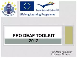 Pro deaf toolkit 2012