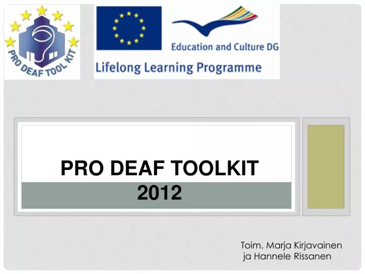 pro deaf toolkit 2012