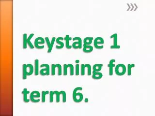 Keystage 1 planning for term 6.