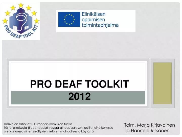 pro deaf toolkit 2012