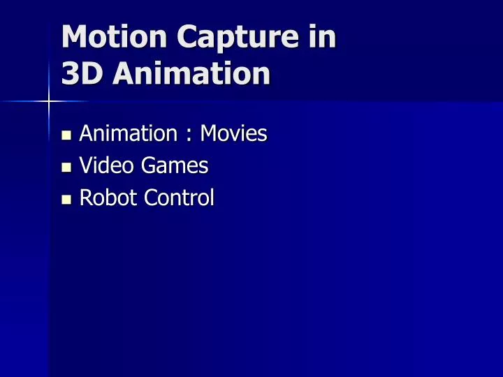 motion capture in 3d animation