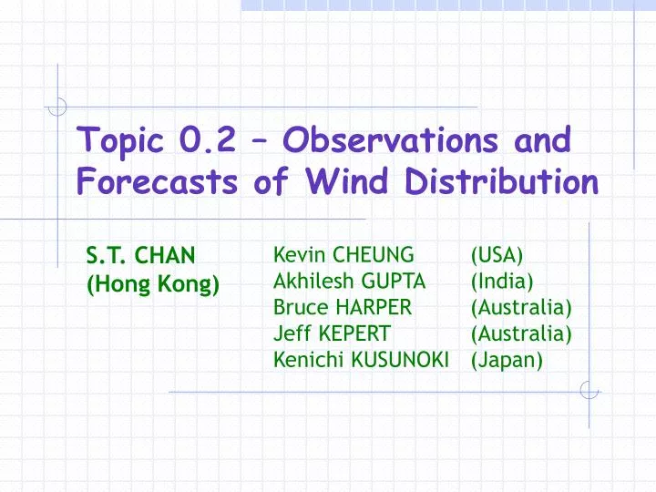 topic 0 2 observations and forecasts of wind distribution