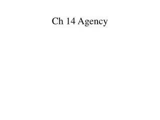 Ch 14 Agency