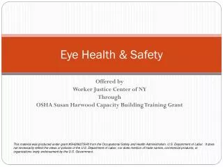 Eye Health &amp; Safety