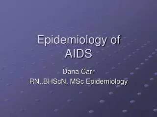 Epidemiology of AIDS