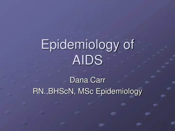 epidemiology of aids