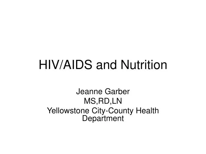 hiv aids and nutrition