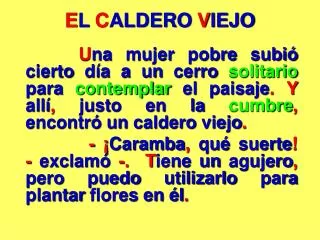 e l c aldero v iejo