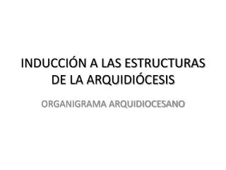 inducci n a las estructuras de la arquidi cesis