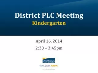 District PLC Meeting Kindergarten