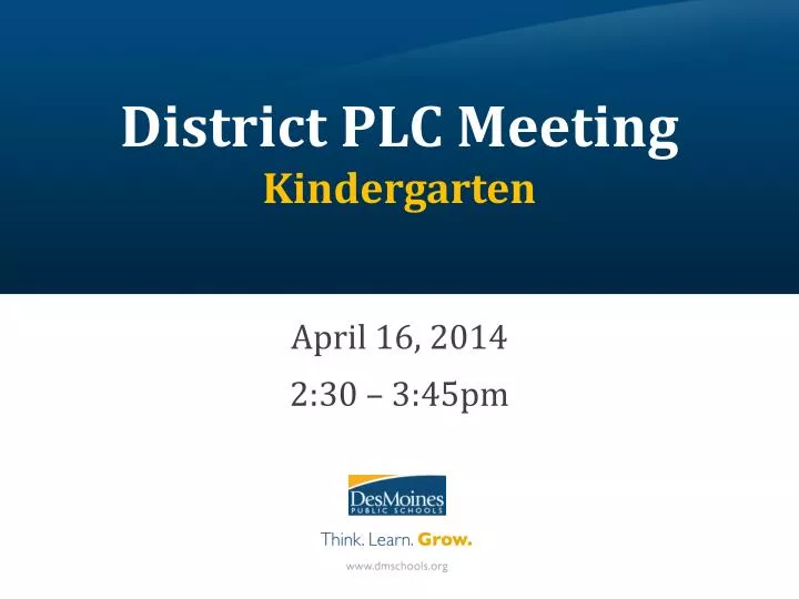 district plc meeting kindergarten