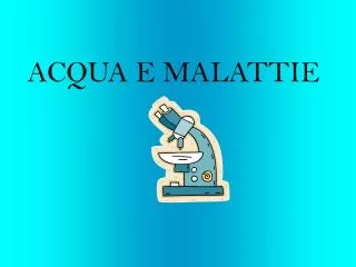 acqua e malattie