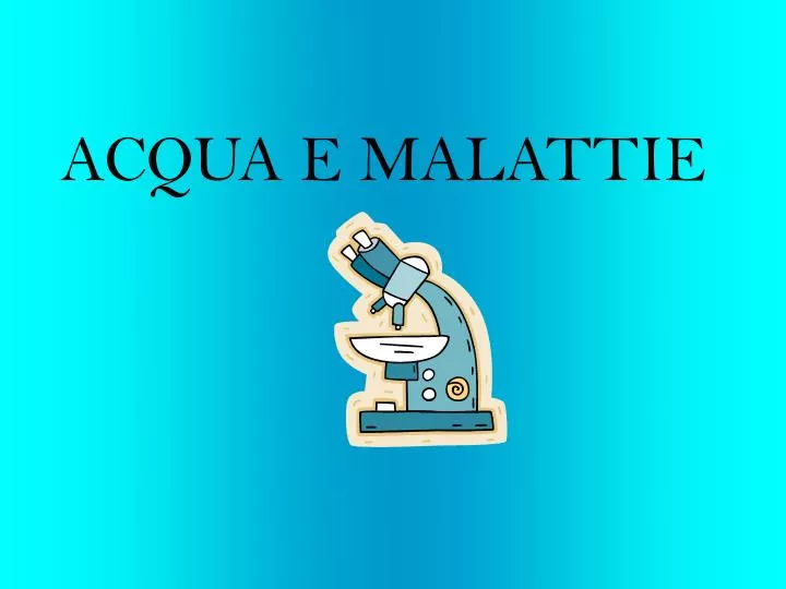 acqua e malattie