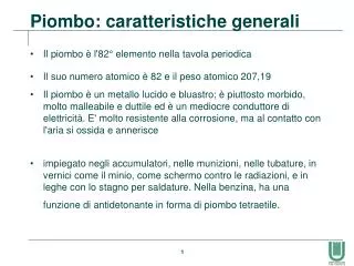piombo caratteristiche generali